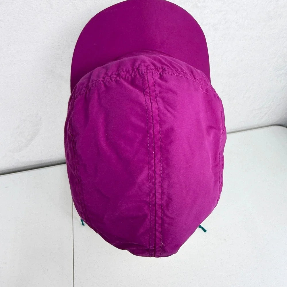Vtg Columbia L 3 in 1 Trapper Ear Flap Cap Purple Teal Fleece Lined Gorpcore Hat